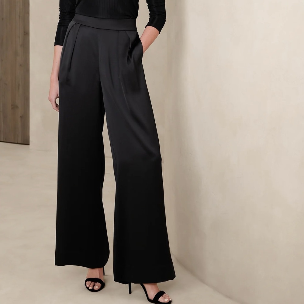 Banana Republic Black Satin Pant